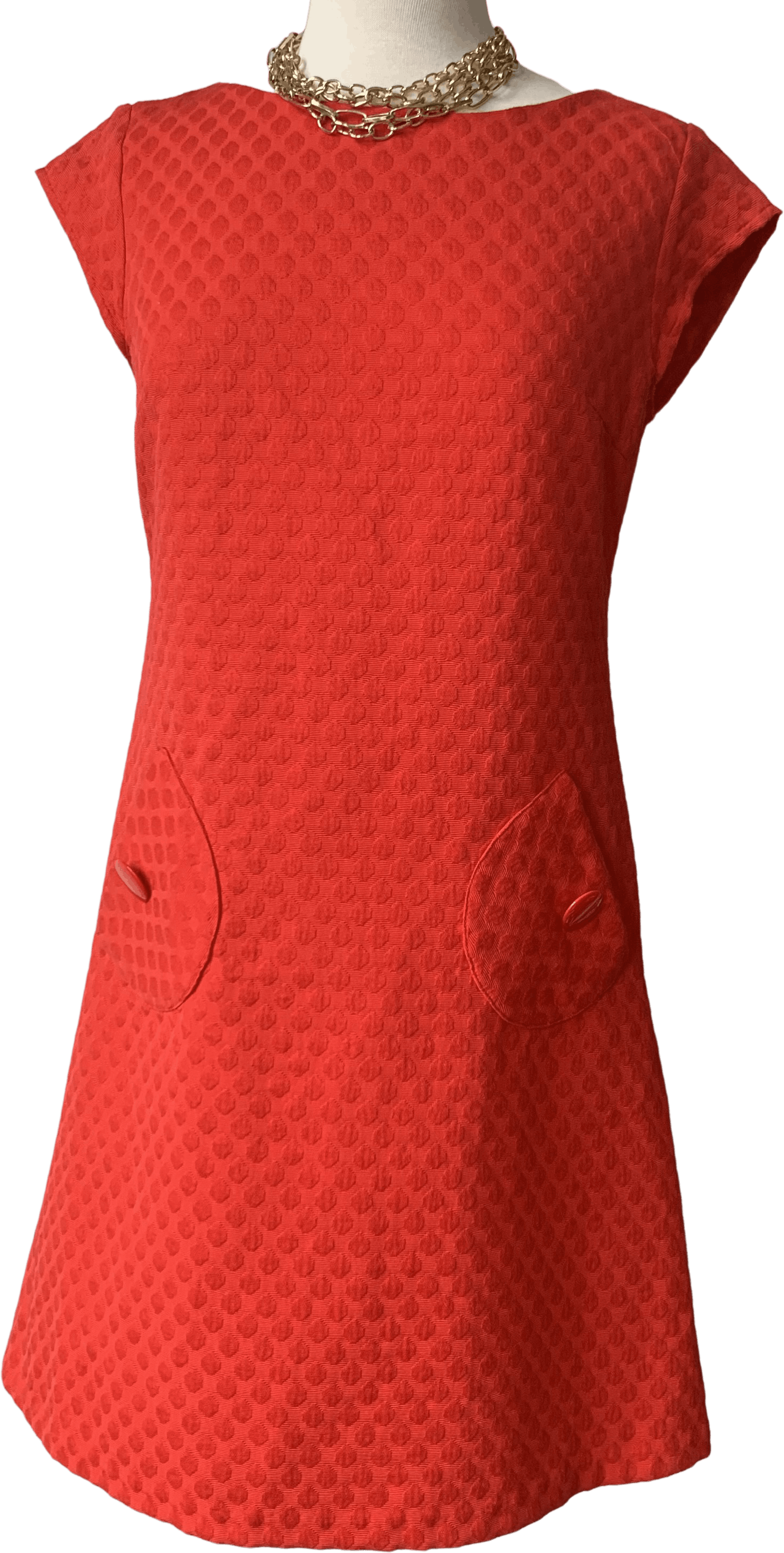 Vintage Red Mod Shift Dress - Thrilling